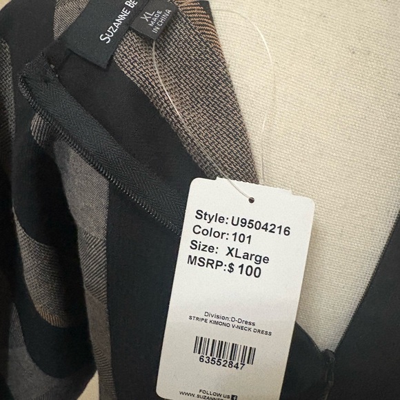 Striped Black and Brown Maxi Dress - Picture 5 of 5